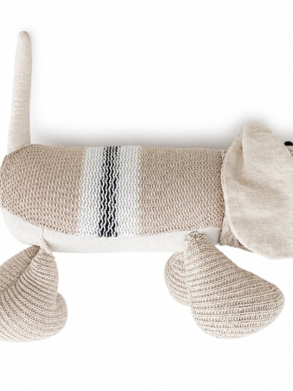 Handmade Smiling Dachshund Plush Toy Hug Pillow OOAK Knit Soft Dog Russia - Picture 6 of 8
